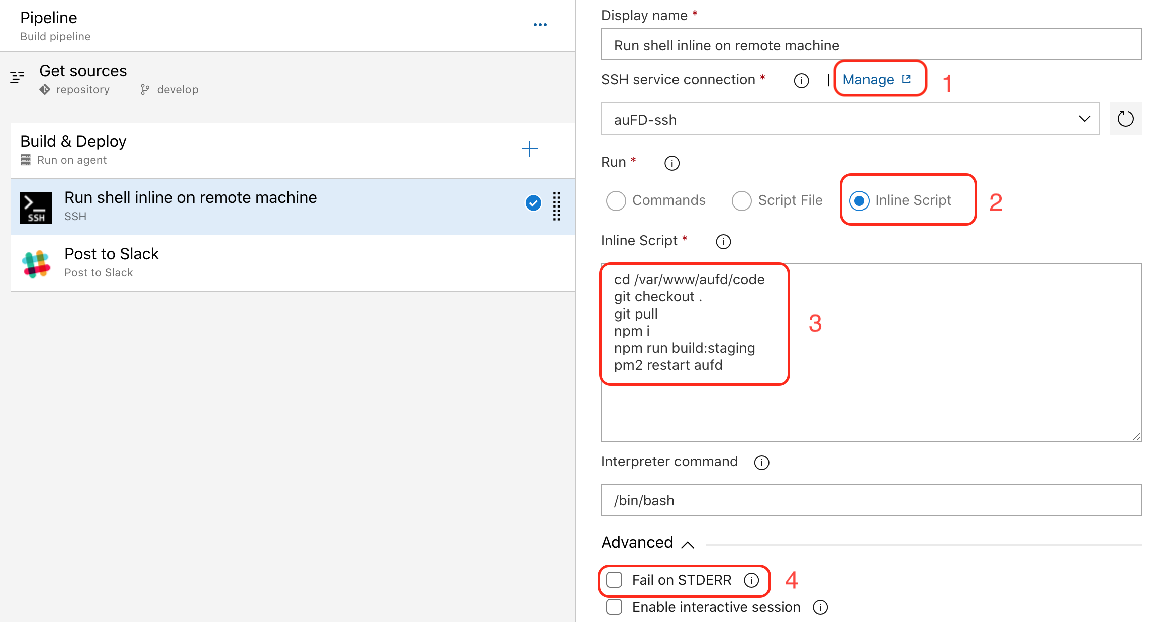 azure pipelines ssh